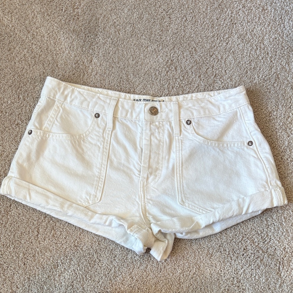 White Denim Shorts